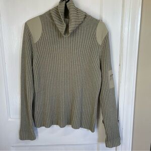 Jeanne‎ Pierre Women’s Ribbed Knit Turtleneck Olive Green Sweater Size Large